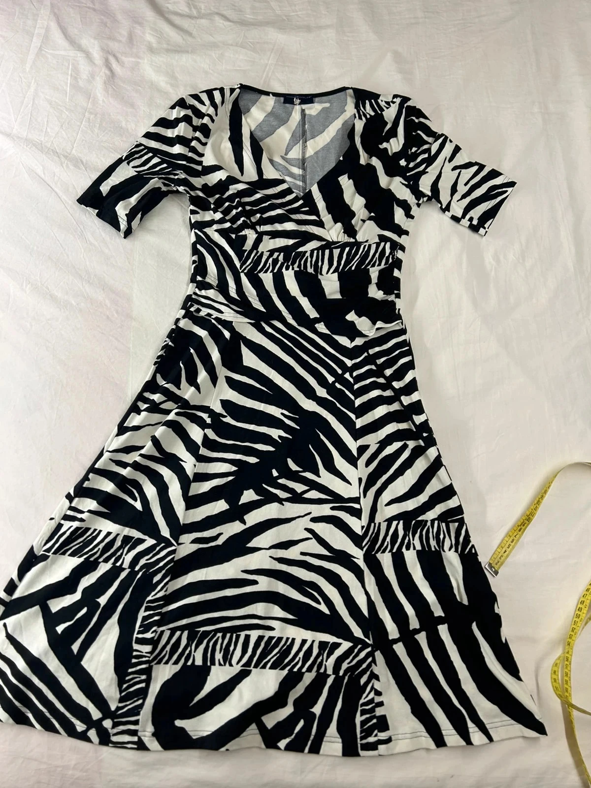 Lange kapalua-jurk van viscose met vintage zebrapatroon – photo 2